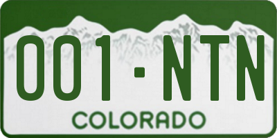 CO license plate 001NTN