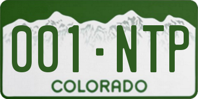 CO license plate 001NTP