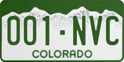 CO license plate 001NVC