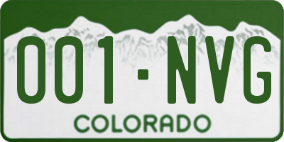 CO license plate 001NVG