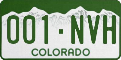 CO license plate 001NVH