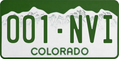 CO license plate 001NVI