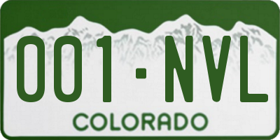 CO license plate 001NVL