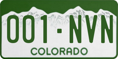 CO license plate 001NVN