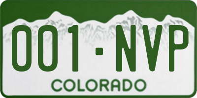 CO license plate 001NVP