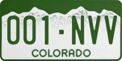 CO license plate 001NVV