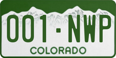 CO license plate 001NWP