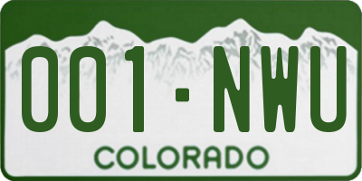 CO license plate 001NWU