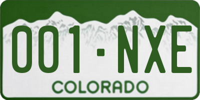 CO license plate 001NXE