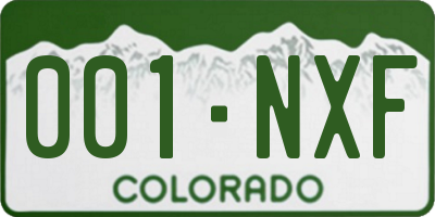 CO license plate 001NXF