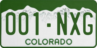 CO license plate 001NXG