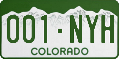 CO license plate 001NYH