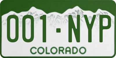 CO license plate 001NYP