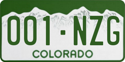 CO license plate 001NZG