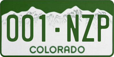 CO license plate 001NZP