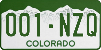 CO license plate 001NZQ