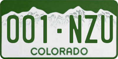 CO license plate 001NZU