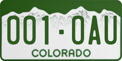 CO license plate 001OAU