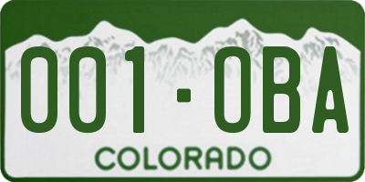 CO license plate 001OBA