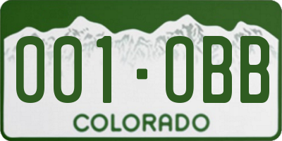 CO license plate 001OBB