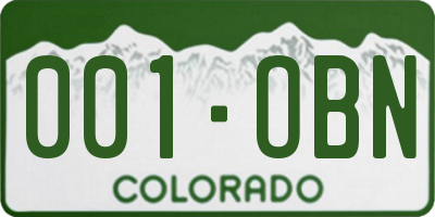 CO license plate 001OBN