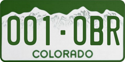 CO license plate 001OBR