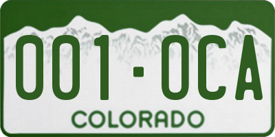 CO license plate 001OCA