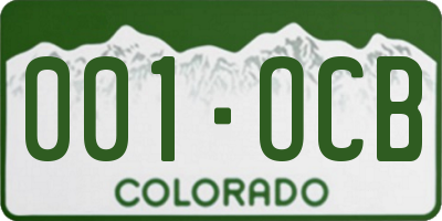 CO license plate 001OCB