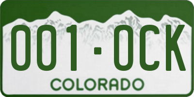 CO license plate 001OCK