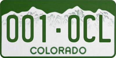 CO license plate 001OCL