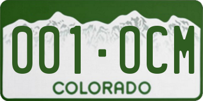 CO license plate 001OCM