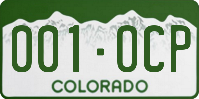 CO license plate 001OCP