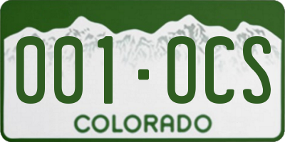CO license plate 001OCS