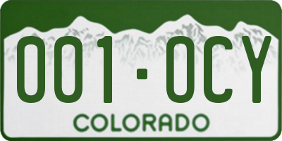 CO license plate 001OCY