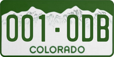 CO license plate 001ODB