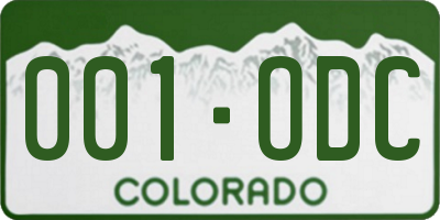 CO license plate 001ODC