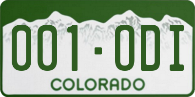 CO license plate 001ODI