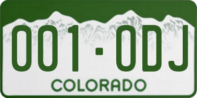 CO license plate 001ODJ