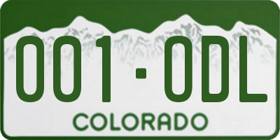 CO license plate 001ODL