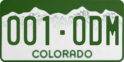 CO license plate 001ODM