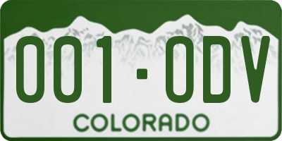 CO license plate 001ODV