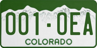 CO license plate 001OEA