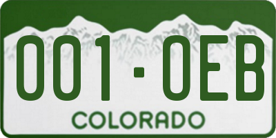 CO license plate 001OEB