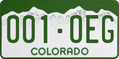 CO license plate 001OEG