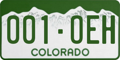 CO license plate 001OEH