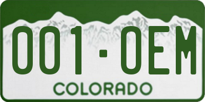 CO license plate 001OEM