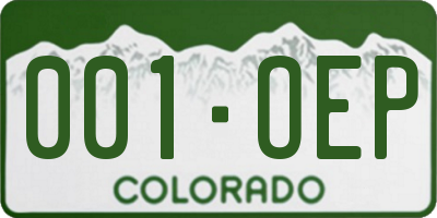 CO license plate 001OEP