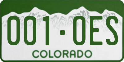 CO license plate 001OES