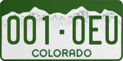 CO license plate 001OEU