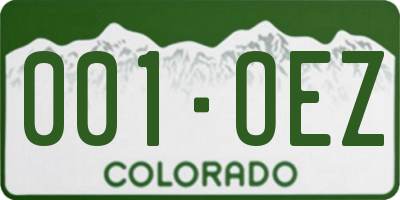 CO license plate 001OEZ